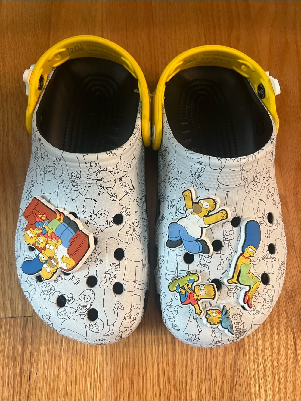 CROCS The Simpsons Clog - White Upper with Yellow Strap
